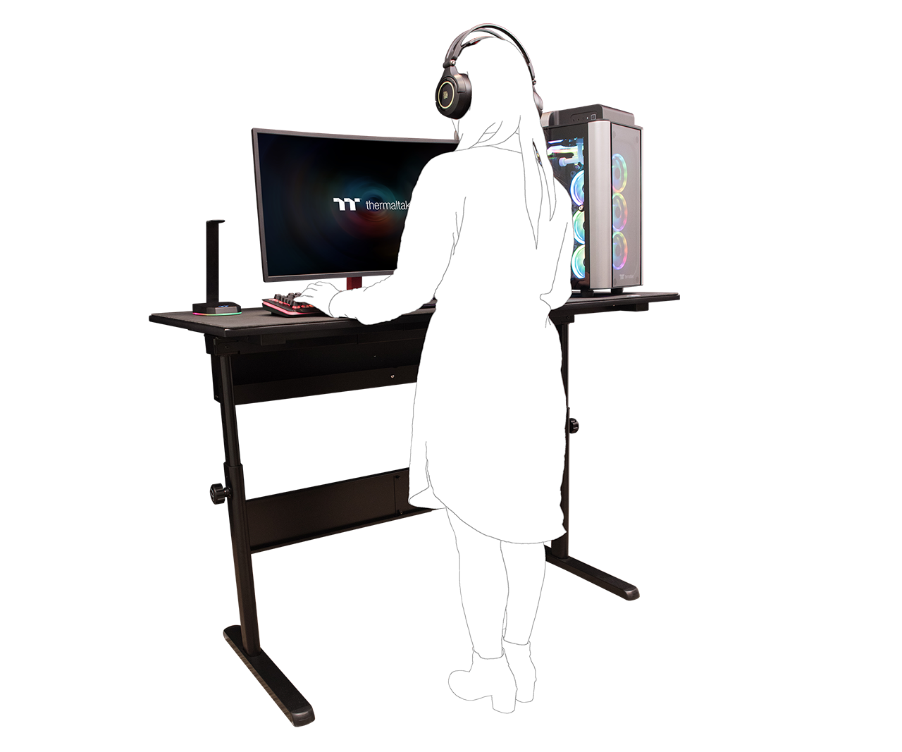 Убирать столы для посетителей необходимо. Thermaltake Level 20 Gaming Desk. Thermaltake Gaming Desk Level 20 Battlestation Black. Стол компьютерный Thermaltake Level 20 Battlestation. Беспалевный удалённый стол.